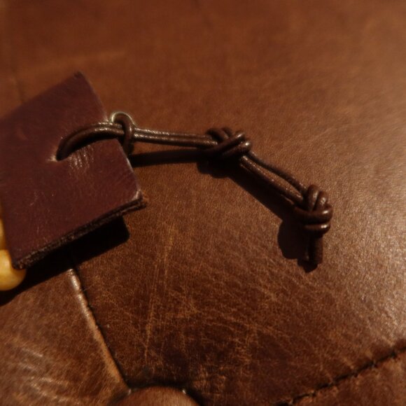 $195 Chan Luu 5 row yellow jade bracelet brown leather - Picture 9 of 16